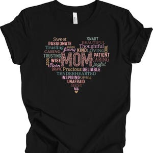 Tshirt Mom Heart Colorful Mom Heart Tee Mothers Day Gift Shirt Family Love Tshirt Mom Birthday Present Top Mom Appreciation Tee Love Mom