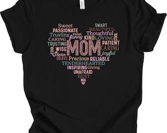 Maglietta Mamma Cuore Maglietta Mamma Cuore Colorato Maglietta Festa della Mamma Regalo Maglietta Famiglia Amore Maglietta Mamma Compleanno Regalo Maglietta Apprezzamento Mamma Amore Mamma