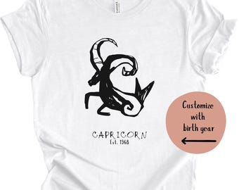 Custom Capricorn Zodiac T-Shirt: Personalized Astrology Tee