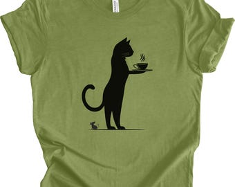 Cat Coffee T-Shirt: Funny Animal Lover Tee