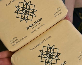 Organic Ceremonial Cacao Block: Guatemalan Aura Cacao (454g) 100% Pure / Entre Nubes