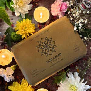 Raw Organic Ceremonial Cacao Block – 454g Aura Cacao | Guatemalan Ceremonial Grade | Stone Ground, Ethically Sourced, Vegan