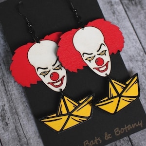 Horror Clown Jewelry, Halloween Earrings, Scary Clown Gift, Unique Handmade, Horror Earrings, Gift for Her, Creepy Accessories, Scary Gift