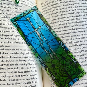 Epic Fantasy Bookmark with Sword Shards