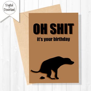 Party Animal Dog - Cartão de Aniversário Divertido | Download Instantâneo | Imprimível com Envelope
