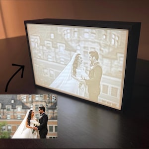 Lithophane Keepsake with LED Glow - Custom Photo Lightbox