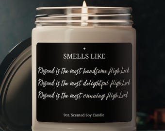 Rhysand Scented Candle Funny ACOTAR Gift for Book Lovers Court of Thorns and Roses Fan Candle Bookish Home Decor Soy Candle for Readers