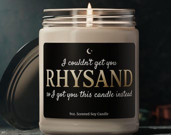 ACOTAR Inspired Candle Gift for Book Lovers Rhysand Scented Soy Candle Fantasy Romance Decor Bookish Gift for Readers High Lord Fans