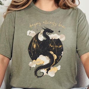 Fourth Wing Inspired Dragon Shirt Fantasy Book Lover Tee Dragons Always Know Shirt Bookish Gift For Readers Magical Aesthetic Top