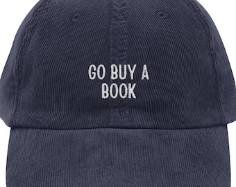 Gestickte Go Buch-Hut Buch-Buch-Hut Leseratte Leser-Geschenk Buch-Liebhaber Baseball-Hut Dunkle Academia Fall Vibes Booktok-Hut