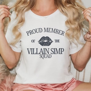 Villain Simp Squad Shirt Morally Gray Romance Tee Bookish Dark Fantasy Trope TShirt Gift for Readers and Book Lovers