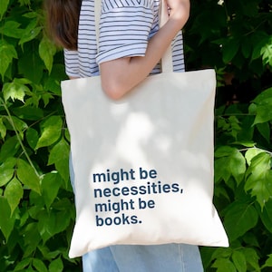 Book Lover Tote Bag Funny Reading Quote Bag Might Be Books Canvas Library Bag Reader Gift Bookish Aesthetic Reusable Market Tote