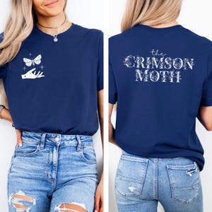 The Crimson Moth Shirt Double Sided Fantasy Tee Bookish Gift for Readers Rebellion Aesthetic Top Magical Symbolic Fan Merch