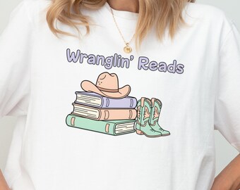 Western schoolse shirt cowgirl boek minnaar Tee schattig pastel leesshirt voor vrouwen schoolse cadeau voor lezers Yeehaw esthetische grafische Tee