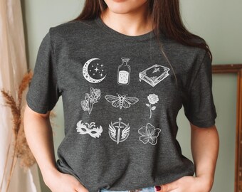 The Crimson Moth Shirt Fantasy Book Symbol Tee Bookish Reader Gift Literary Aesthetic Top Quiet Rebellion Merch For Book Lovers