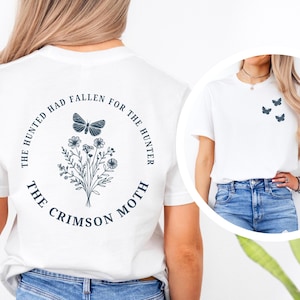 The Crimson Moth Shirt Fantasy Book Quote Tee Double Sided Reader Gift Soft Aesthetic Literary Top Dark Romance Fan Merch