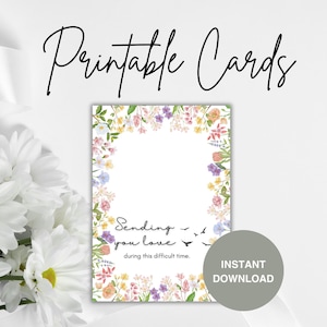 Cartes de sympathie florales aquarelles printanières, Cartes de condoléances, Cartes de décès, Notes de sympathie artisanales, Sentiments attentionnés, Salutations