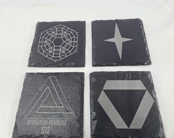 SIGNALIS | Slate Drink Coasters | Engraved | Anime, Video Game | Round and Square Options