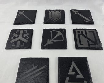 Arknights - Classes | Slate Drink Coasters | Engraved | Anime, Video Game, Series | Round and Square Options