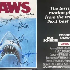 Póster de Jaws firmado autógrafo COA
