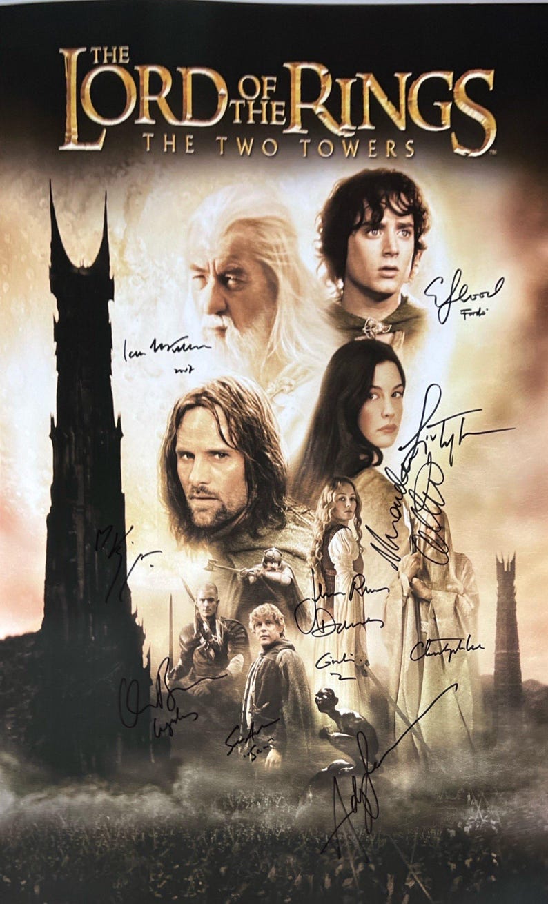 Autograph Signed Two Towers Poster COA - Etsy