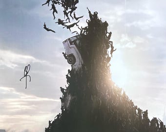 Cartaz autografado de Guerra Mundial Z