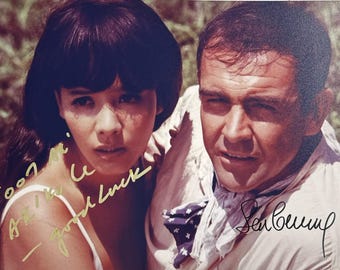 Autograph Signed COA  Sean Connery, Akiko Wakabayashi Photo