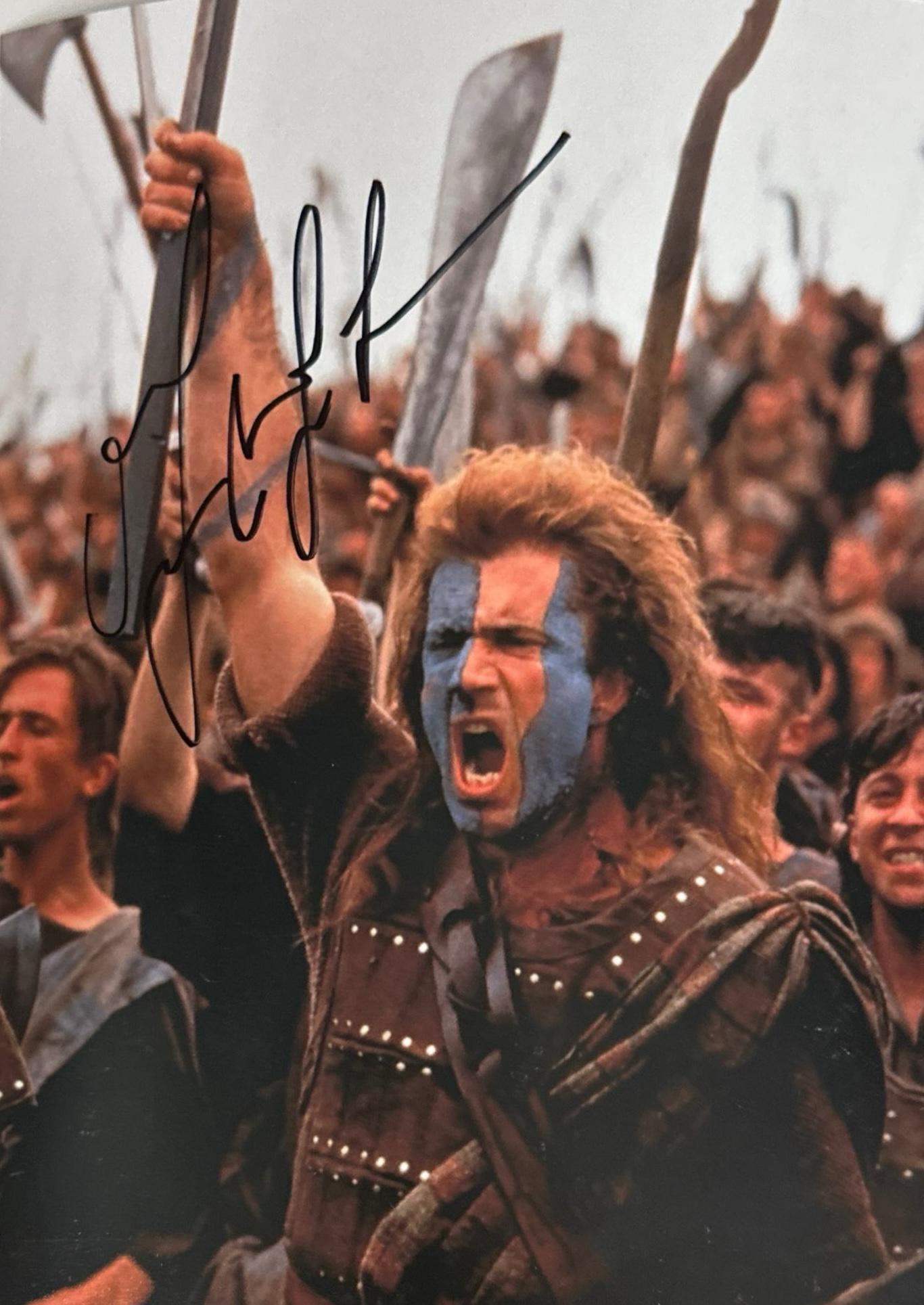 ハリウッド　メル・ギブソン　映画 「ブレイブハート」 直筆サイン入りフォト ハリウッド メル・ギブソン 映画 「ブレイブハート」 直筆サイン