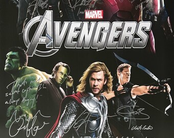 直筆サイン入りアベンジャーズポスター COA - Etsy 日本