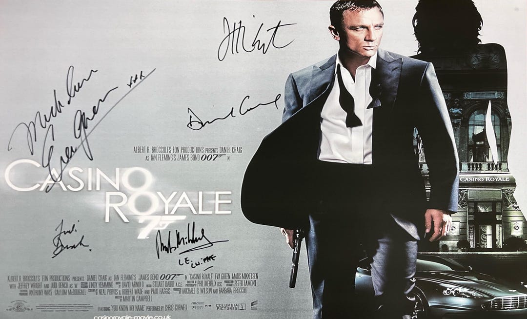 Autograph Signed 007 Casino Royale Poster COA
