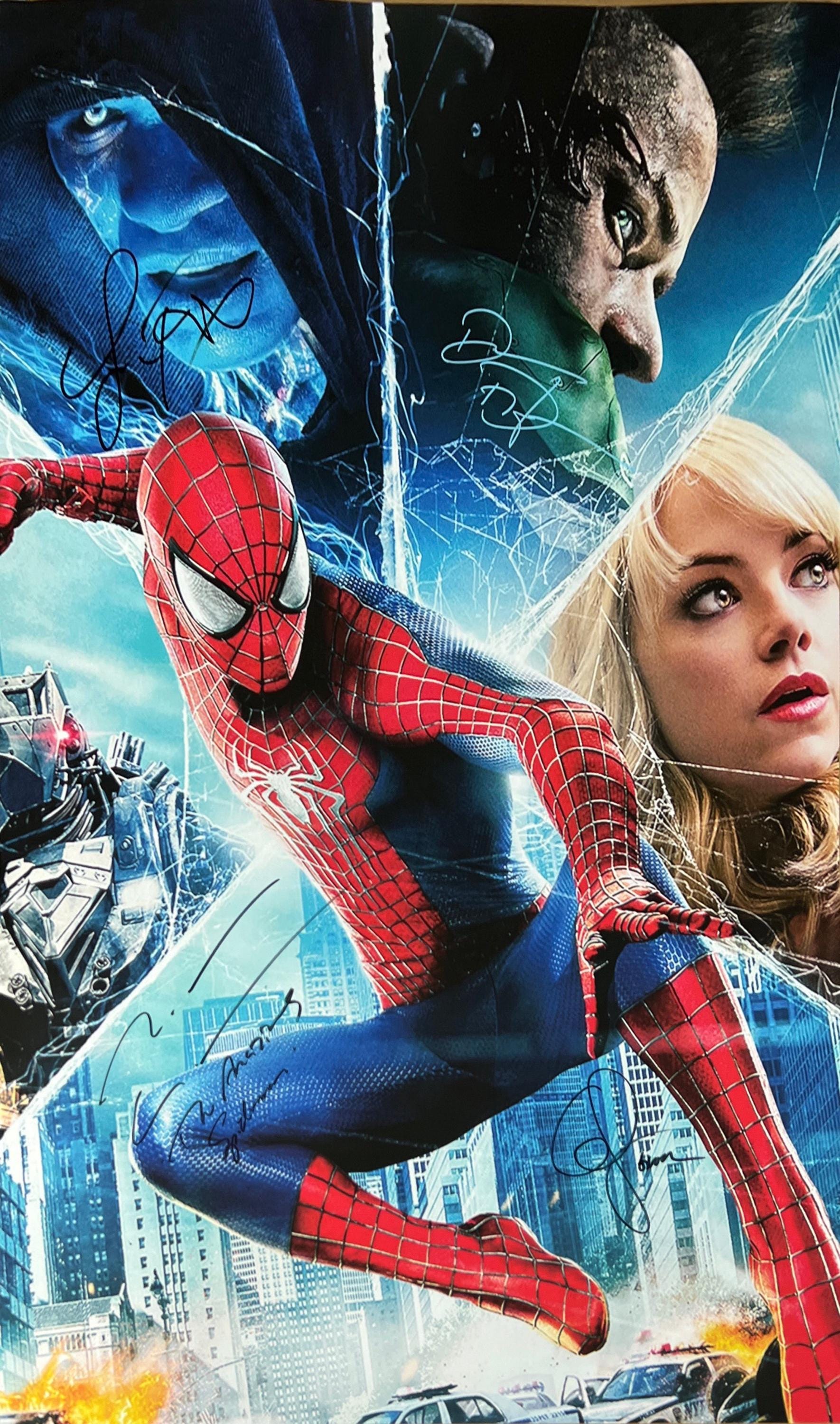 直筆サイン入りアメイジング・スパイダーマン2ポスターCOA - Etsy 日本