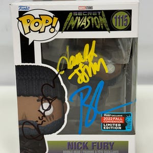 Funko Pop de Nick Fury con autógrafo firmado