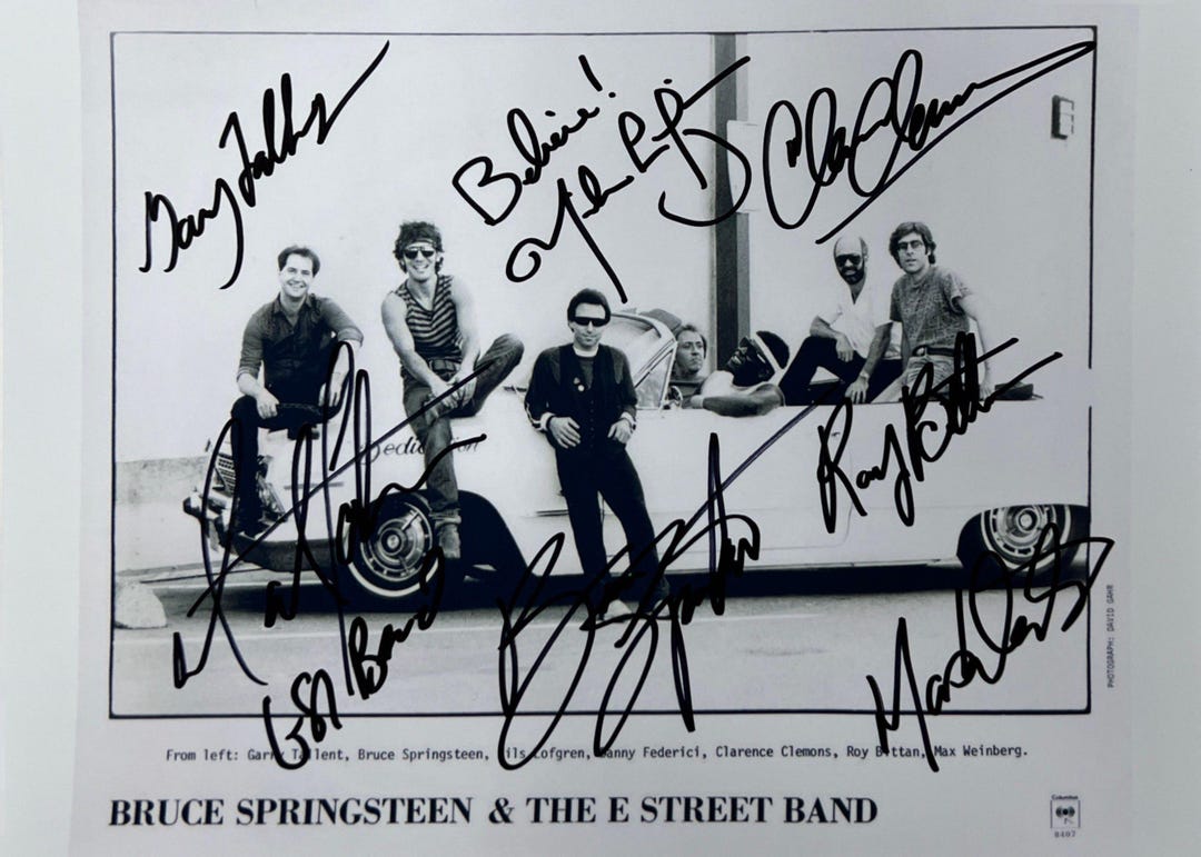 Autograph COA Signed Bruce Springsteen Band Photo - Etsy
