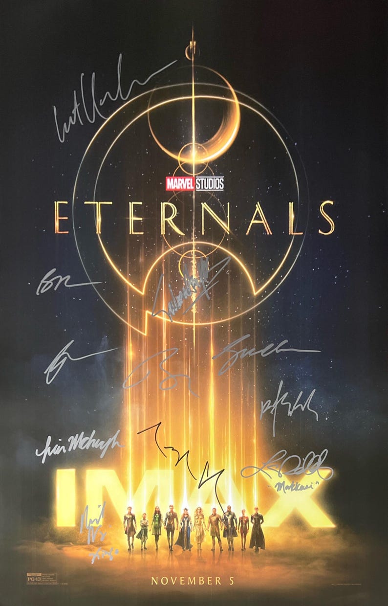 Marvel Signatures Autograph Signed the Eternals Poster COA - Etsy