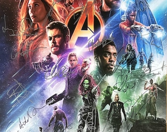 直筆サイン入りアベンジャーズ インフィニティ・ウォー ポスター COA