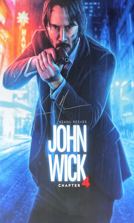 直筆サイン入りジョン・ウィックポスター COA - Etsy 日本