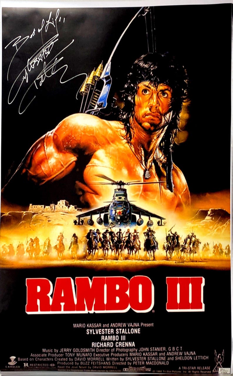 Soldier Rambo Autograph Signed Rambo III Poster COA - Etsy
