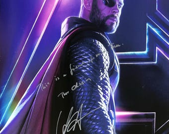 直筆サイン入りアベンジャーズ インフィニティ・ウォー ポスター COA