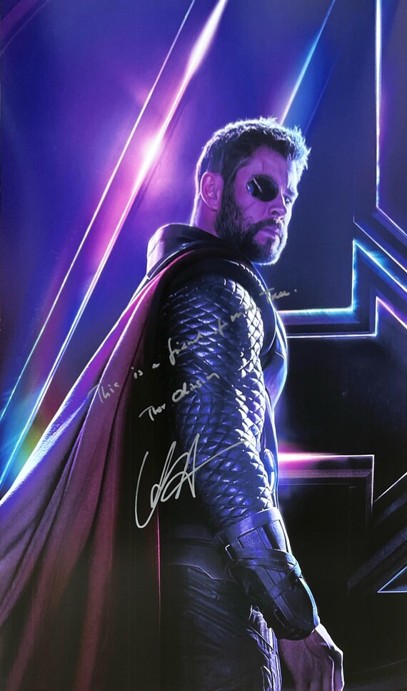 直筆サイン入りアベンジャーズ インフィニティ・ウォー ポスター COA
