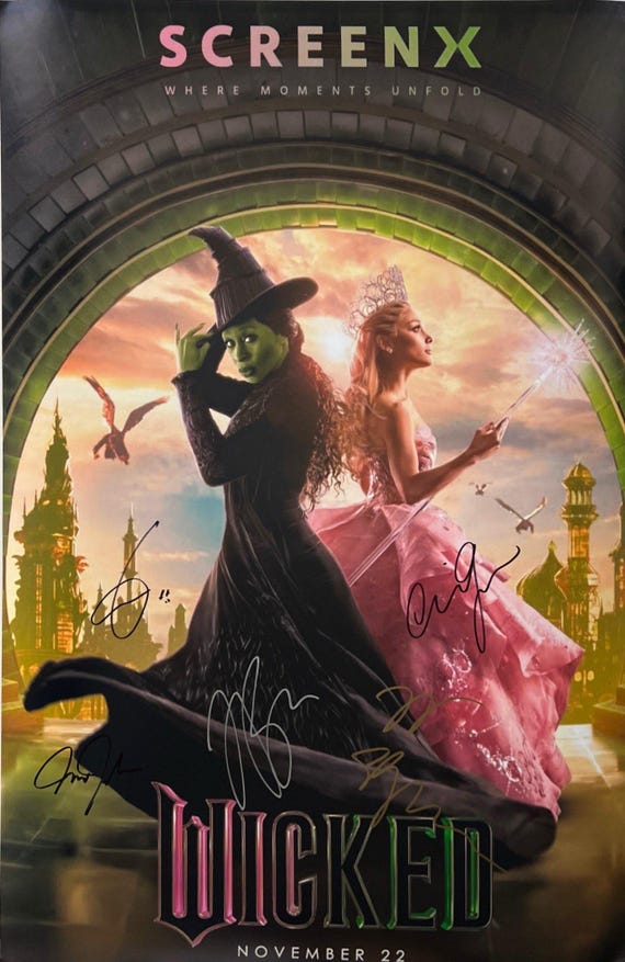 Autograph Signed Wicked Poster COA - Etsy