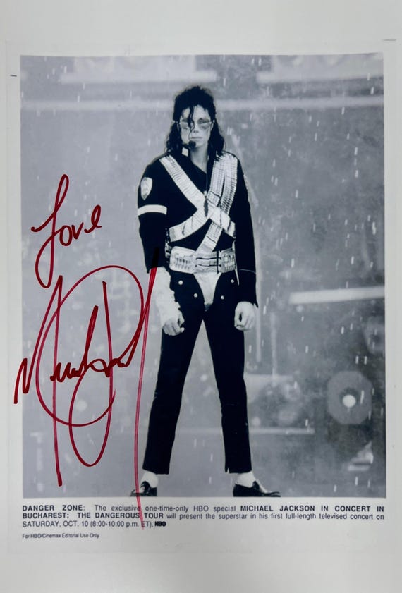 Autograph COA Signed Michael Jackson Photo - Etsy