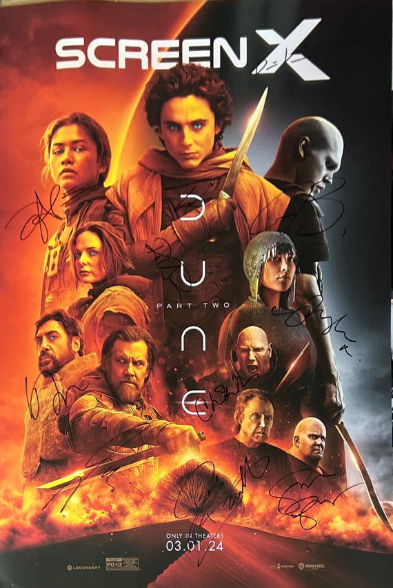 Autograph Signed Dune Pt 2 Poster COA - Etsy