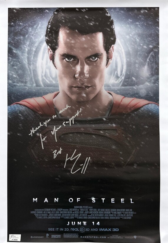 直筆サイン入りマン・オブ・スティールポスター COA - Etsy 日本