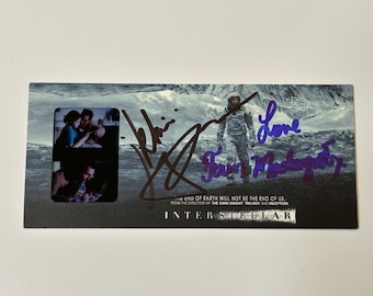 Autograph Signed COA Interstellar Flim Card Matthew McConaughey, Mackenzie Foy