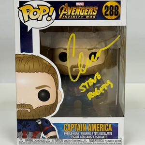 Funko Pop del Capitán América con autógrafo firmado