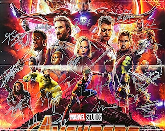 Autograph Signed Avengers Inifity Watr Poster