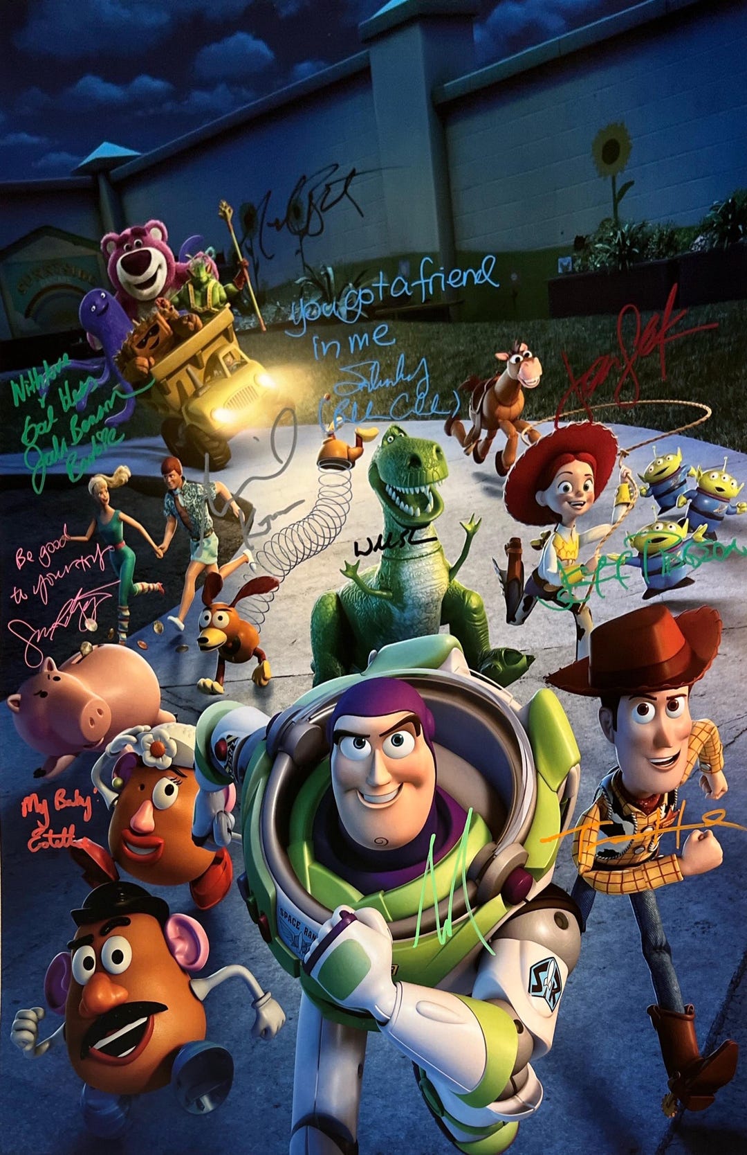 Autograph Signed Toy Story Poster COA