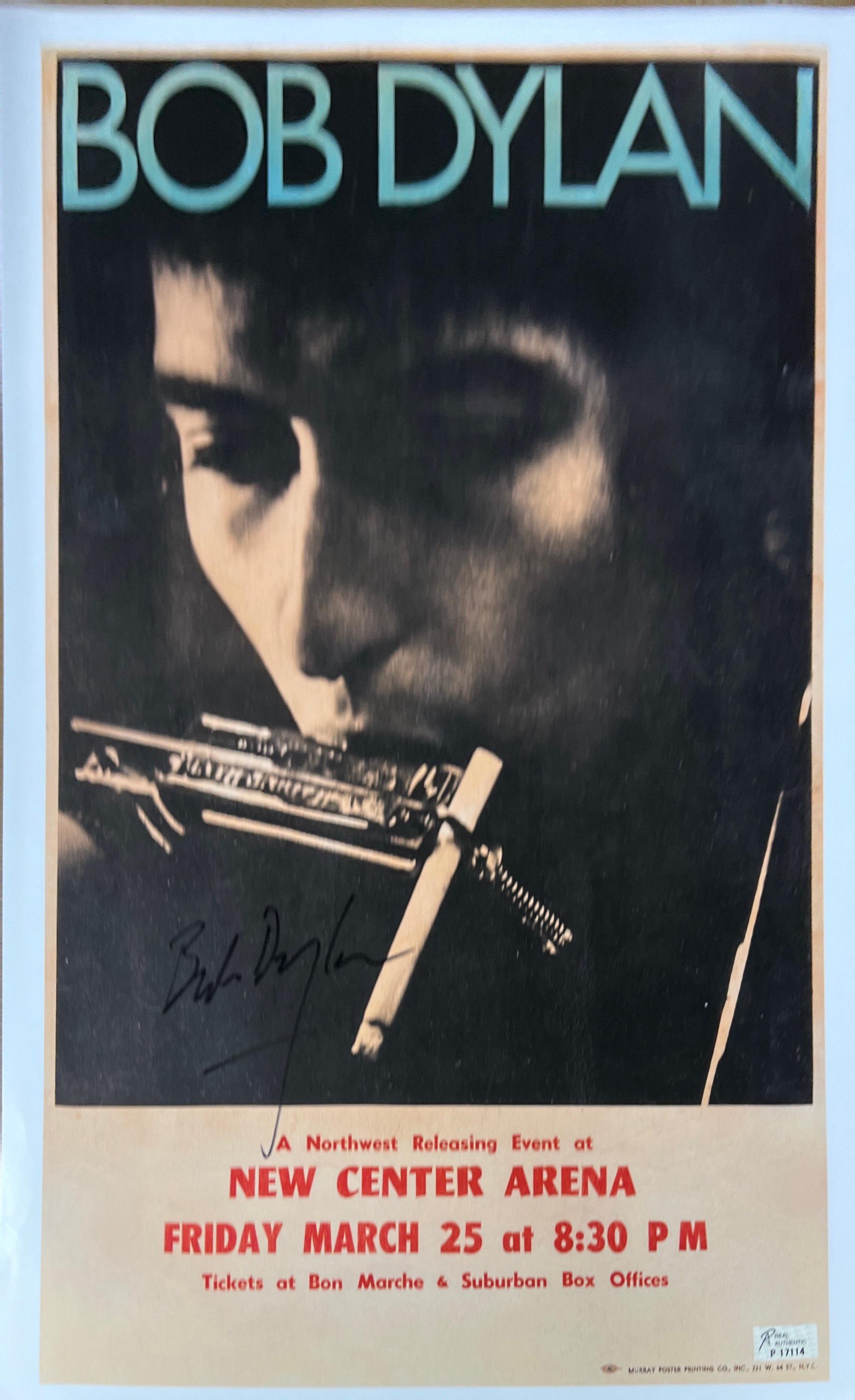 Autograph Signed Bob Dylan Poster COA