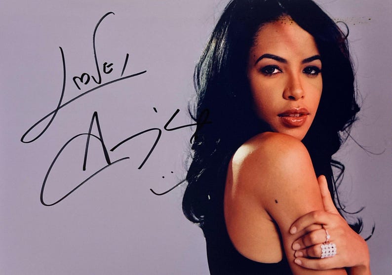 Autograph COA Signed Aaliyah Photo - Etsy