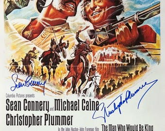 Autograph Signed Man Who Would Be King Poster COA